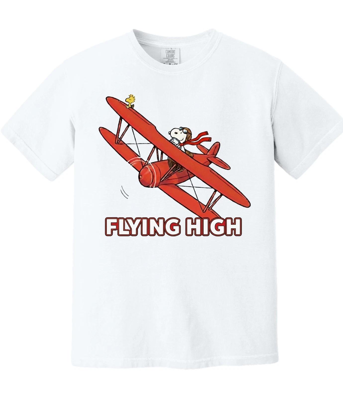 Snoopy Flying Ace T-Shirt | Woodstock Red Baron Biplane Tee | Peanuts Apparel 140