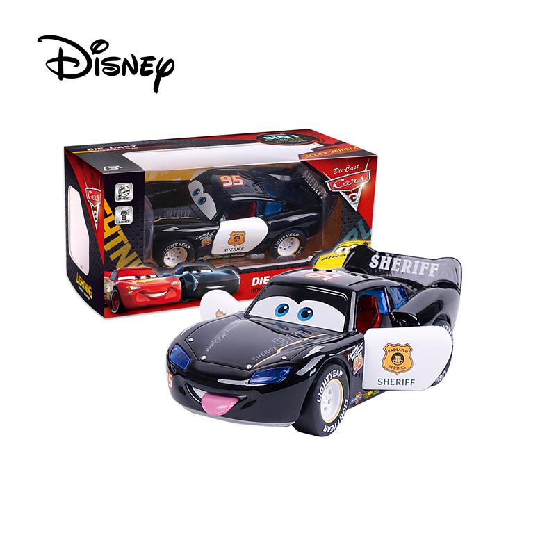 Disney Pixar Carros Relâmpago McQueen Edição Som e Luz Carro de fricção de porta dupla 1:32 Veículos Diecast Carro de Liga Brinquedos Presentes