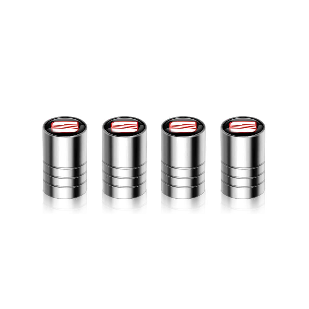 ydsh2 New 4Pcs Car Wheel Tire Valve Caps Air Stem Covers Accessories For Seat Leon FR Cupra Ibiza Altea Exeo Formula Racing Alhambra