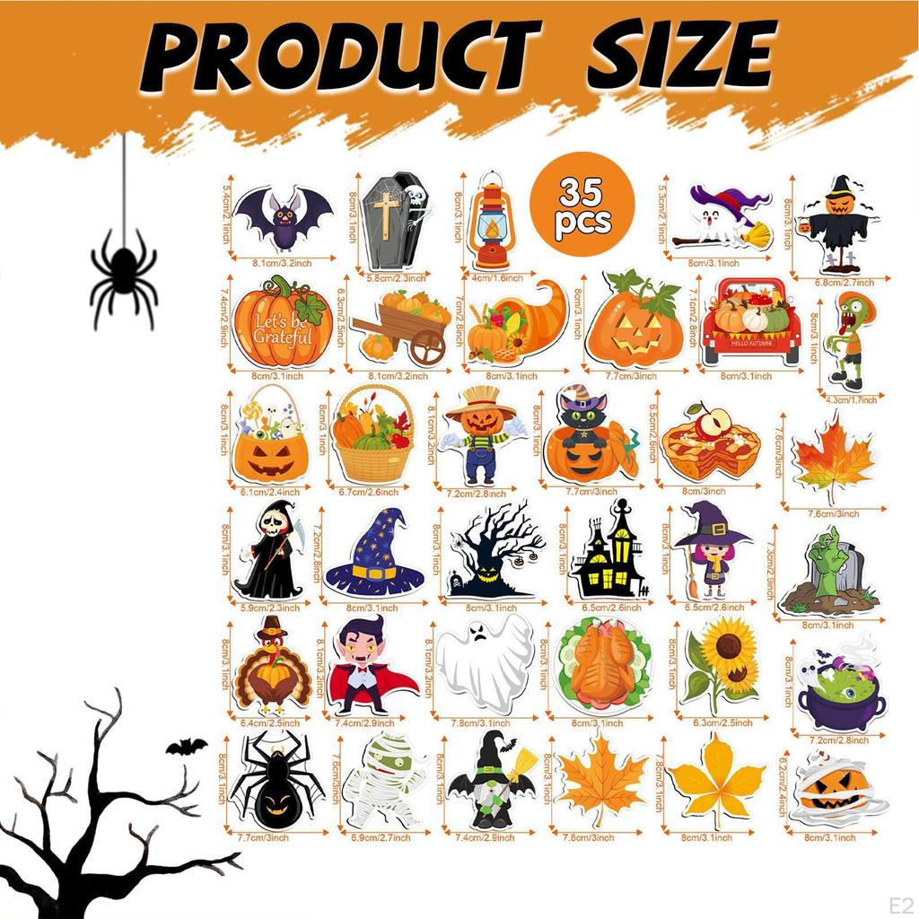 35x Naklejki na lodówkę na Halloween Materiały imprezowe Lekka dekoracyjna dynia