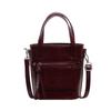 Leder PU Umhänge-Schultertasche für Damen rotwein Taschen für Damen vielseitige Schultertaschen Vintage-Textur modisch pendelnd neu