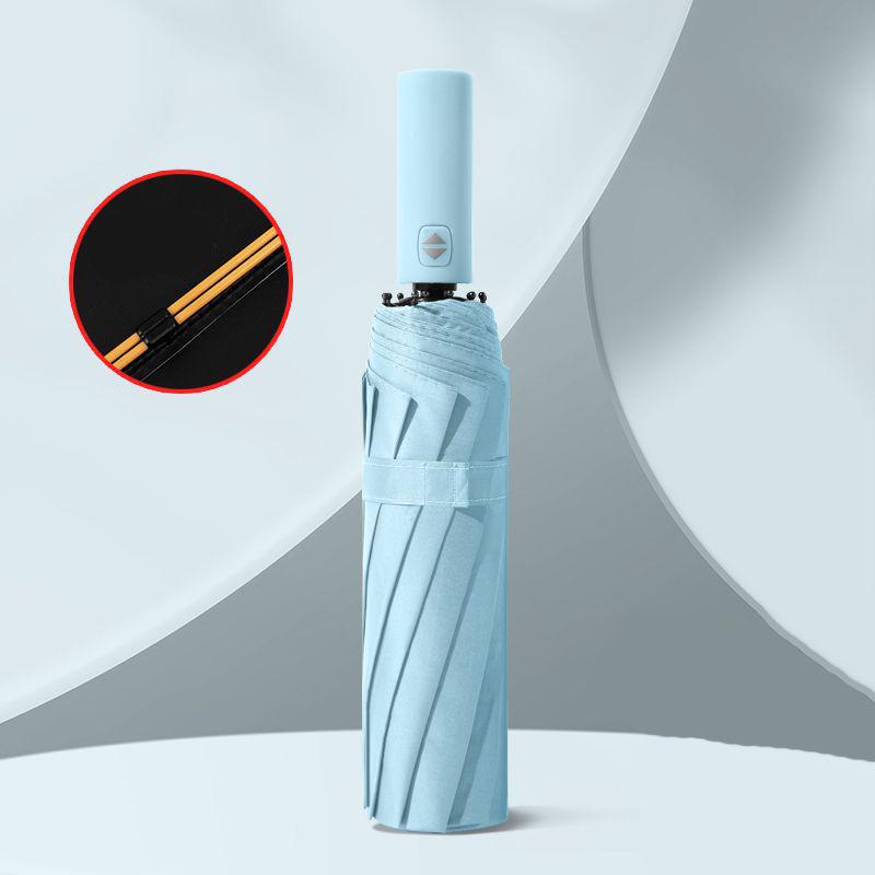 12 Bone Black Glue Fully Automatic Umbrella With Thick And Durable Keel Three Fold Umbrella UV Resistant Folding Umbrella.