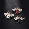 Women Girls Bee Crystal Brooches Pins Fashion Insect Series Metal Badges Clothing Suit Exquisite Vintage Pin Accessories