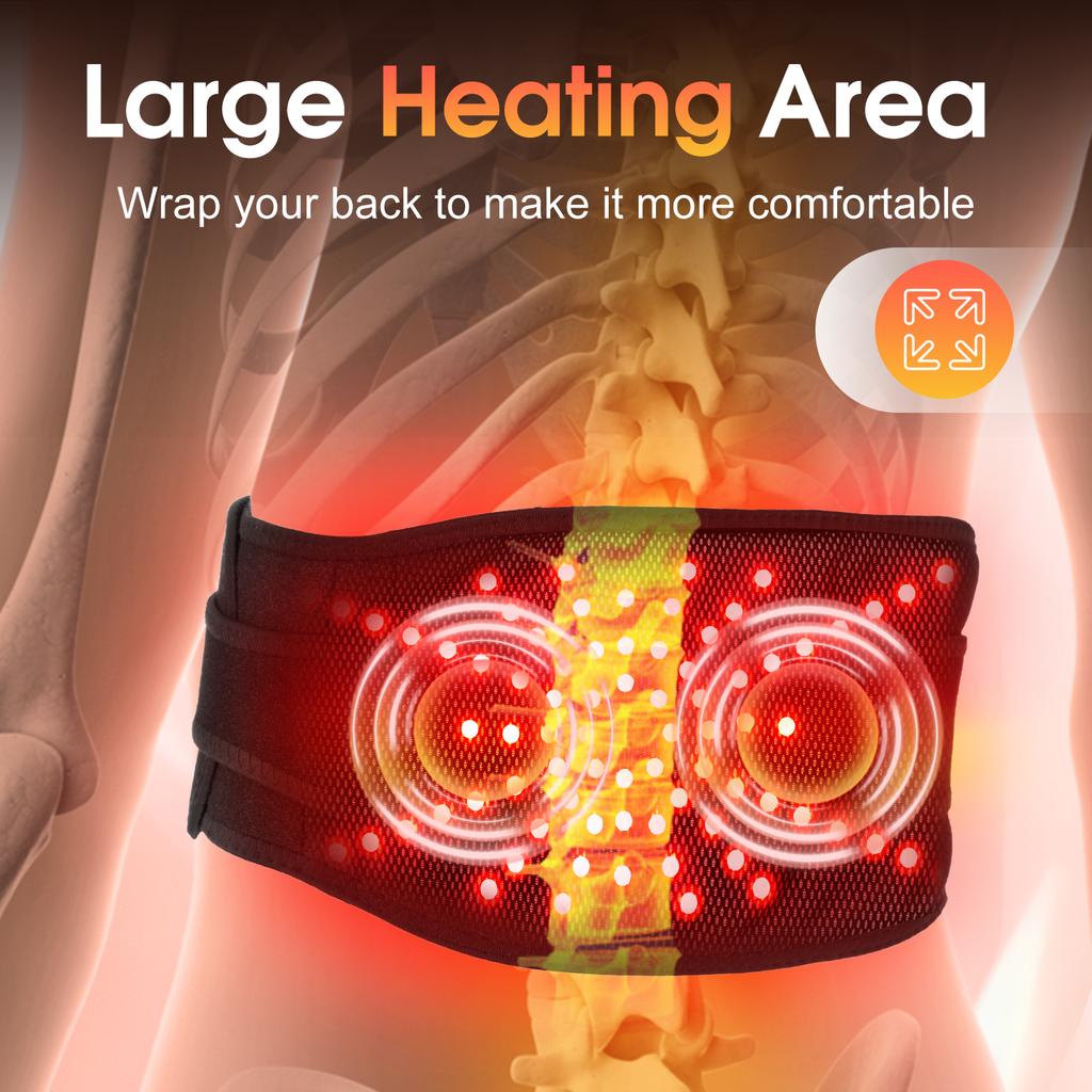 Unisex Red Light Waist Massager Board with 102 Beads Heating Back Widening Adjustable Menstruation Relief Massage Tool