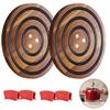 Circular Wooden Sand Pot Mat With Heat-resistant Silicone Ring Wooden Tabletop Insulation Mat