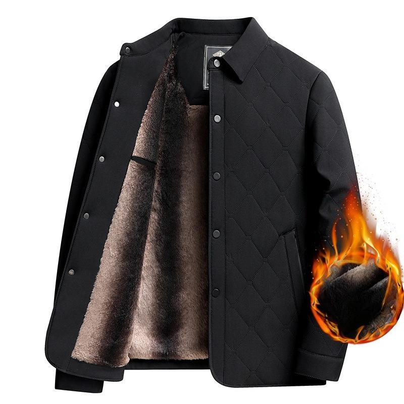 

Мужские зимние теплые стеганые куртки-бомберы, повседневное легкое ветрозащитное пальто с карманами, флисовая подкладка, рабочая куртка для мужчин, толстая термокуртка карго L