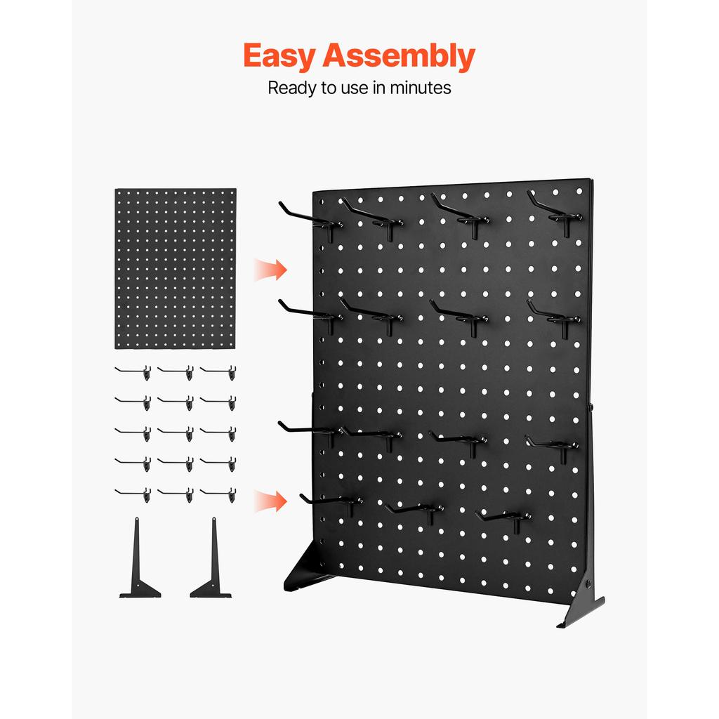 SucceBuy Pegboard Display Stand 17 X 13 In Tabletop Pegboard Display Stand with 15 Hooks for Retail Store and Jewelry Shop Black