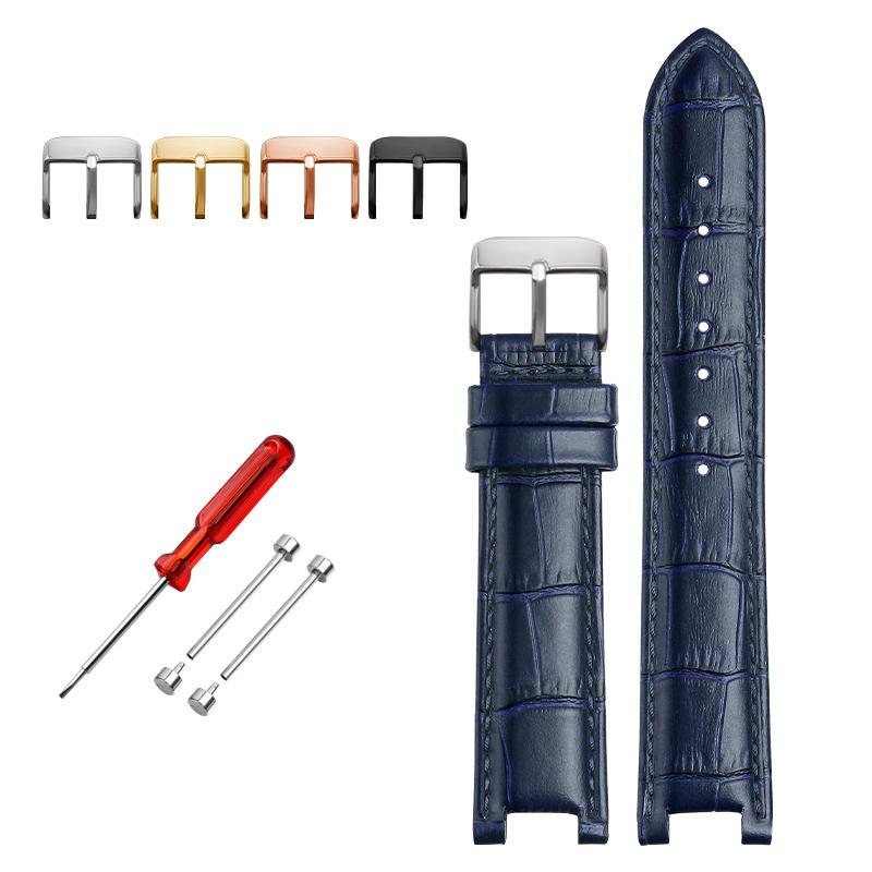 Senior COW LEATHER Watch Strap for GC Watches Band 22*13mm 20*11mm Notched Watchband Genuine Leather Blue Wristwatches Belt