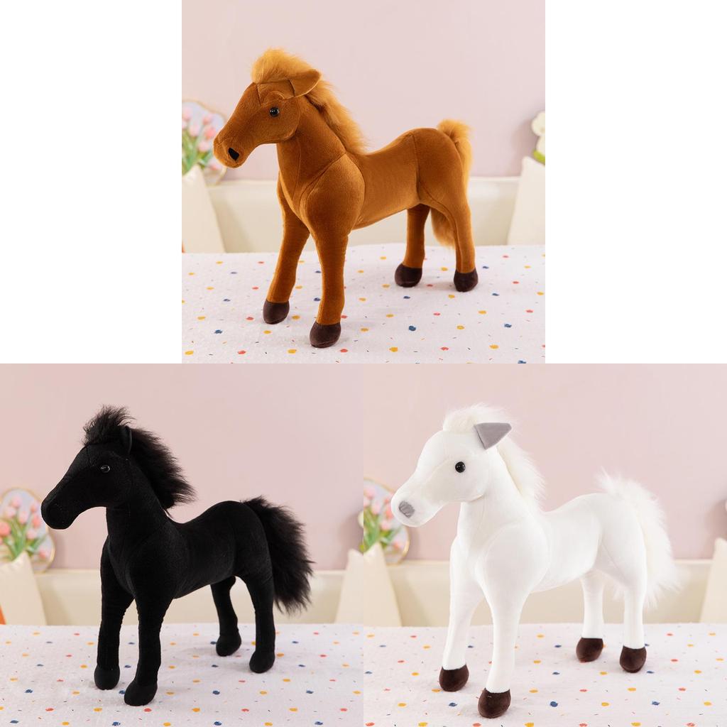 Peluche Cavallo Realistico Con Imbottitura in Cotone PP Per Bambini e Collezionisti