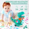 Dinosaur Toy Light Up Musical CrawlingTummy Time Montessori Sensory Interactive Electric Toys for Kids Birthday Gifts