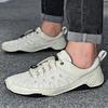 Large size sports and leisure shoes leather surface breathable Doudou shoes soft sole outdoor driving shoes