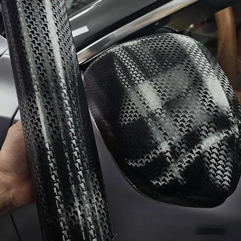 Imitated Carbon Fiber Stone Car Decals, Internal Mirror Cover, Full Body Vehicle Film