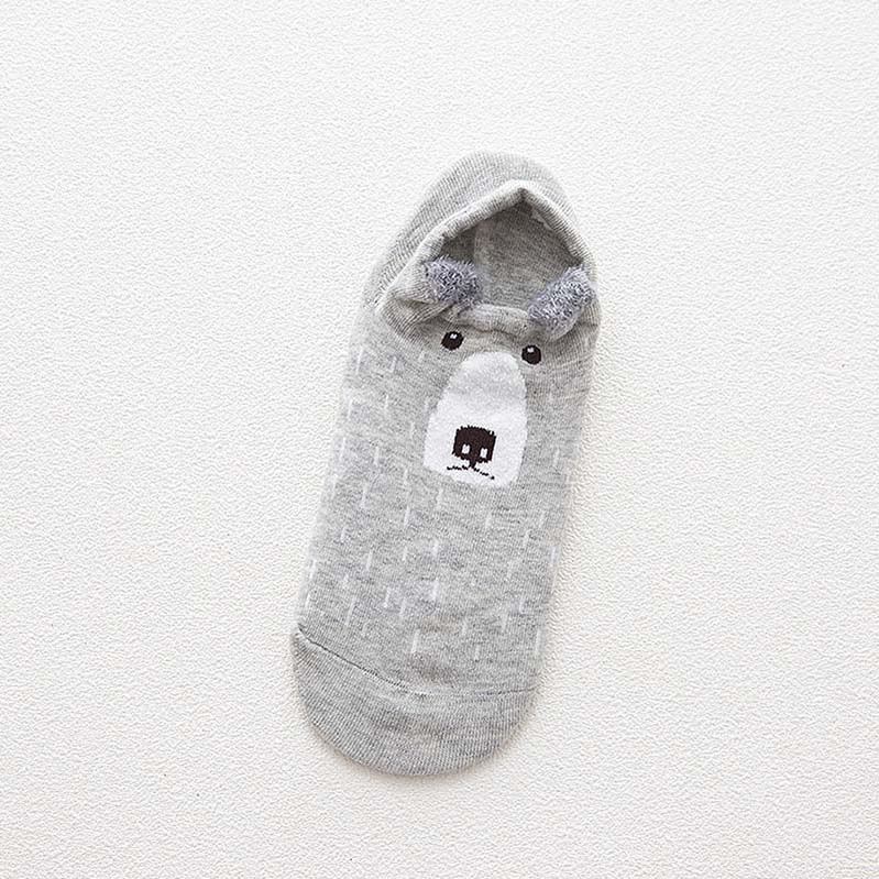 5 Pairs Women's Socks Spring Summer Three-Dimensional Shallow Mouth Cartoon Female Cotton Invisible Japanese Cute Animals Socks