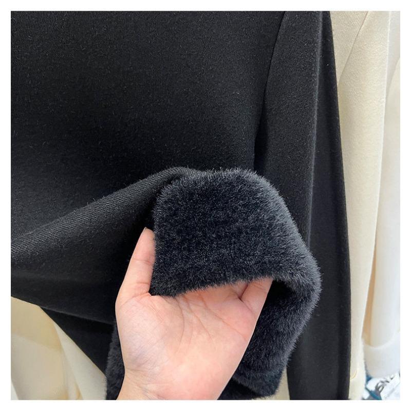 Hairy Stand Up Collar Sweater for Women's Winter New Style Warm and Thick Pullover Sweater Popular Fashion Base Top