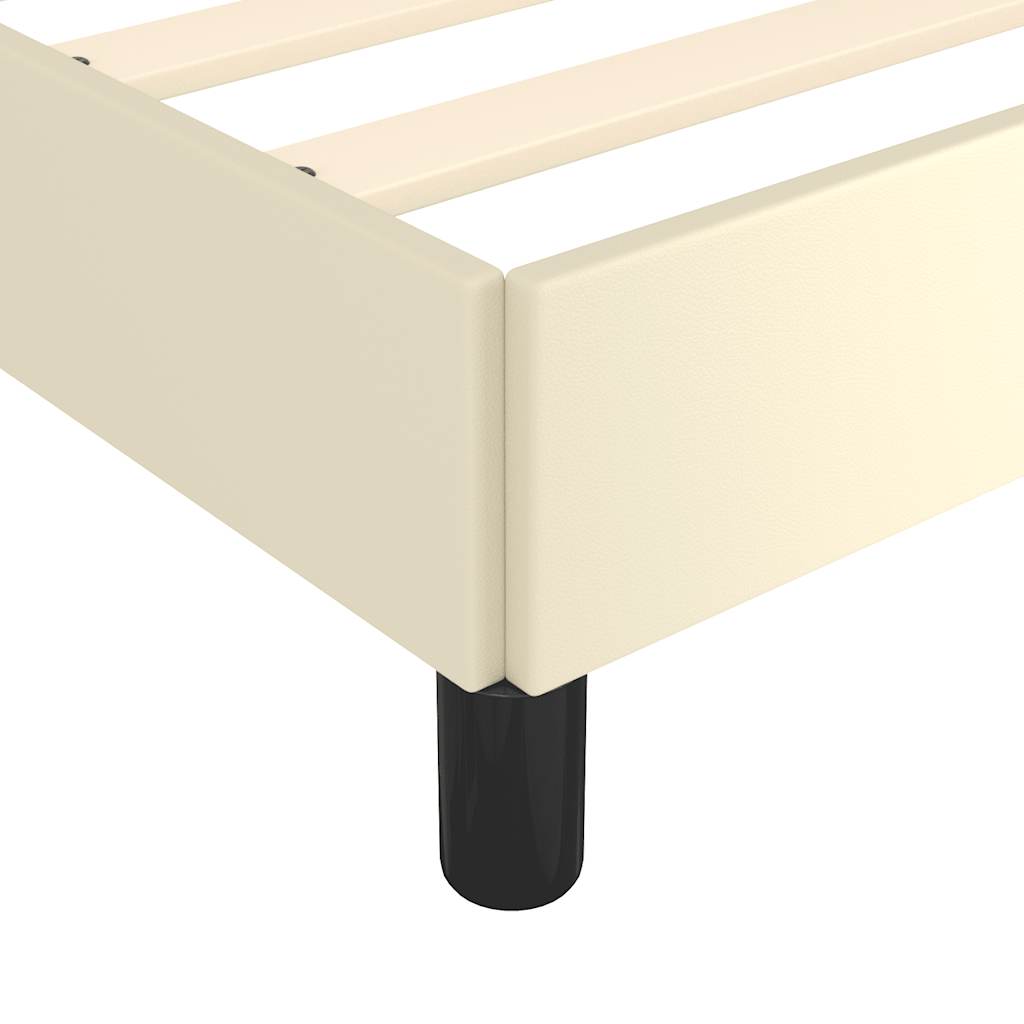 Bed Frame without Mattress Cream 120 x 190 cm Faux Leather
