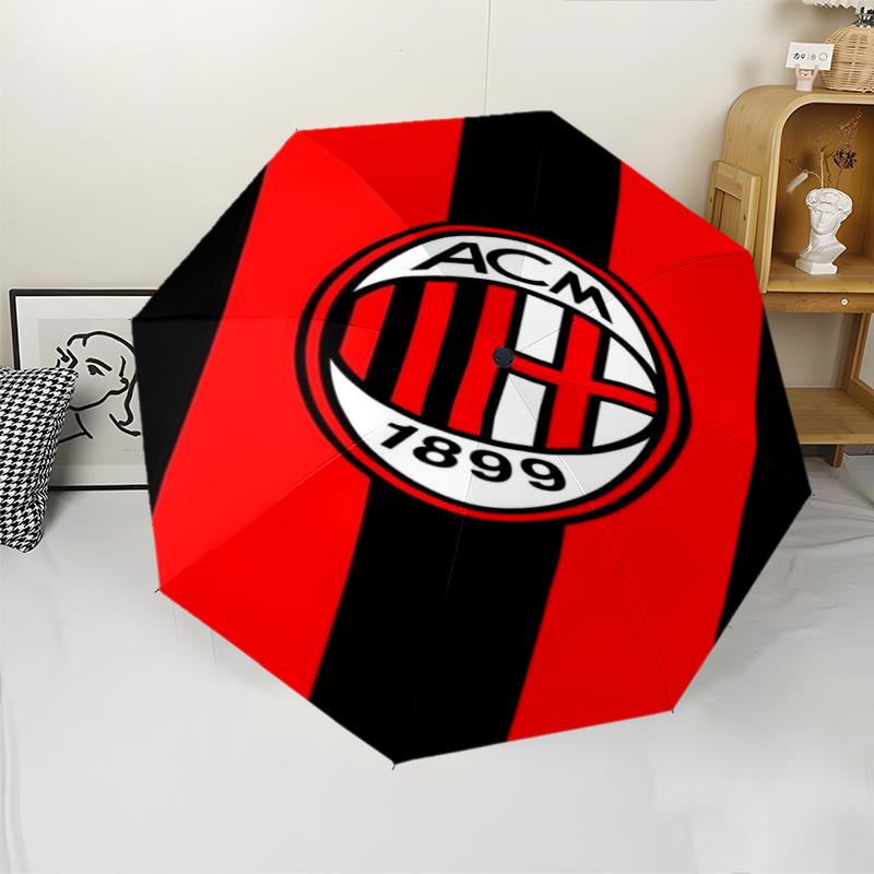 AC Milan Theme Automatic Umbrella, Lightweight & Portable, 8 Rib, Perfect for Outdoor Travel, Birthdays, Christmas, Gifts.