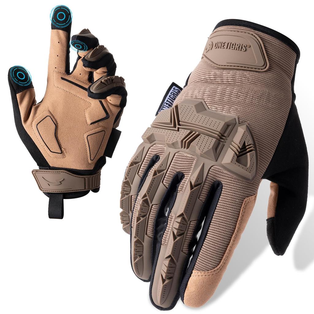 OneTigris Motorcycle Abrasion Shock Smartphone Tactical Gloves for Outdoor and Suitable for and Winter Gloves, Resistant, Shockproof, Absorbent,