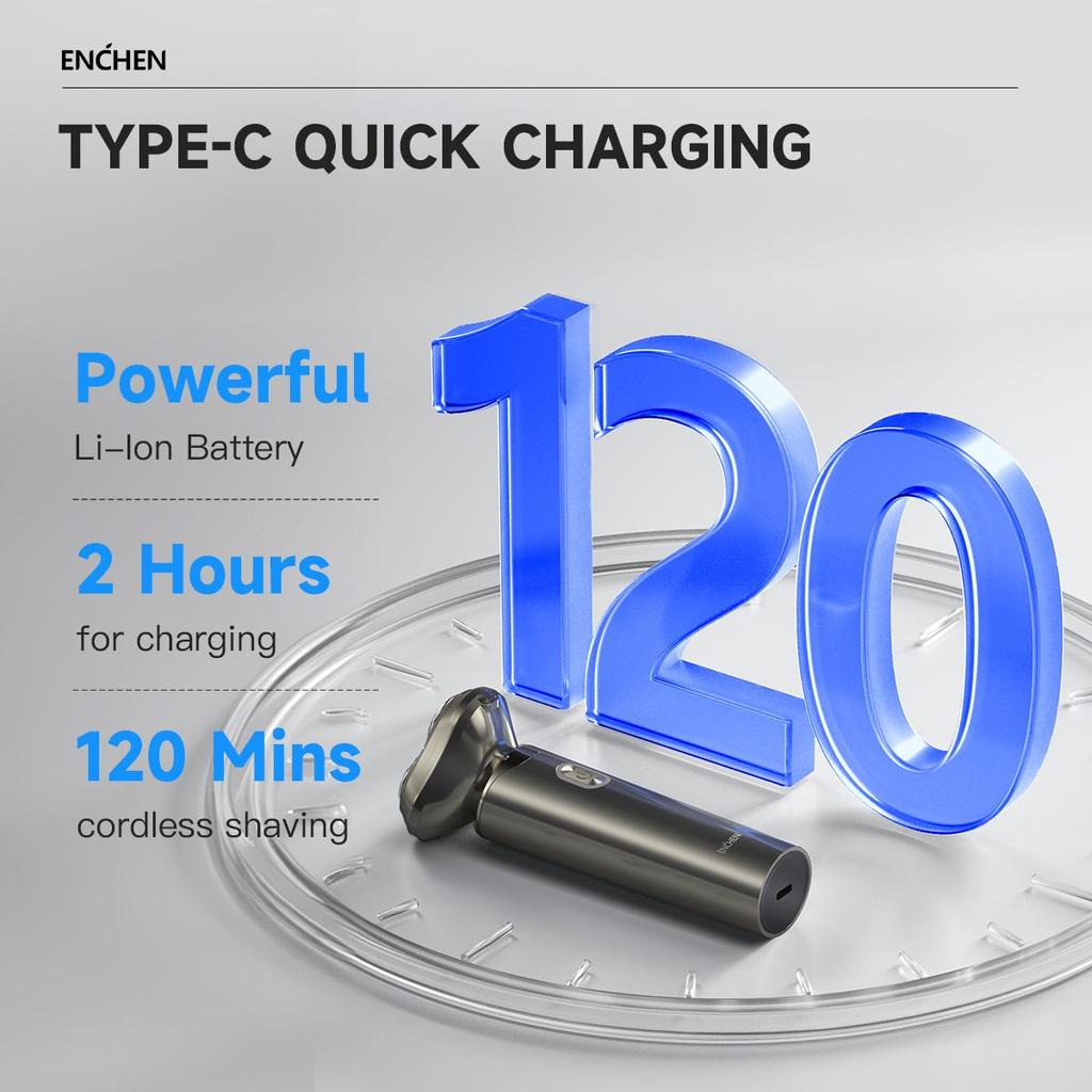 Xiaomi ENCHEN BlackStone 6 Electric Shaver – 3D Floating Heads, Wet & Dry Cordless Shaver with Travel Lock
