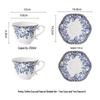 Qinghua Porcelain Peony Coffee Cup & Saucer Set