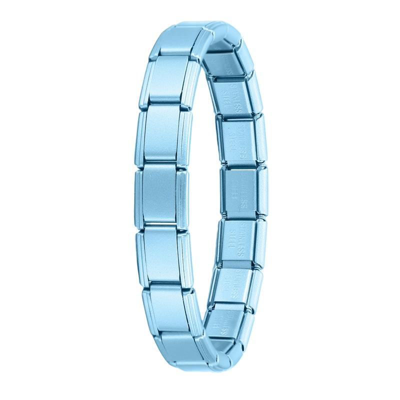 New Solid Color Women Men Jewelry DIY 9MM Width Italian Elastic Charm Bracelet Solid Color Stainless Steel Fashion Bangle