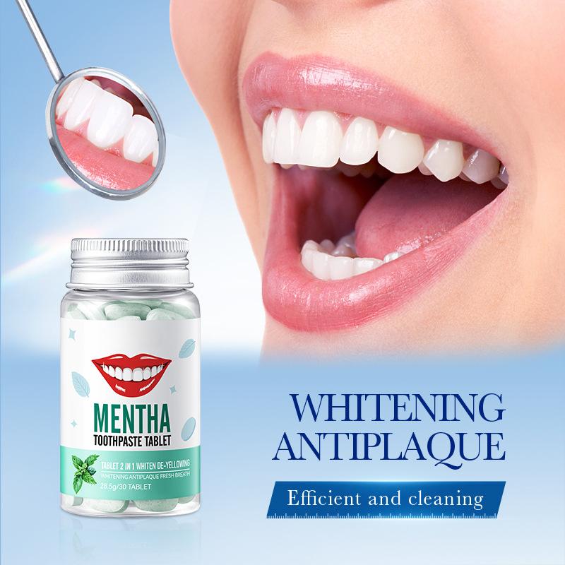 Mint Solid Toothpaste Tablets Mint Flavors Teeth Breath Mouthwash Bad Whitening Fresh Charcoal Stains