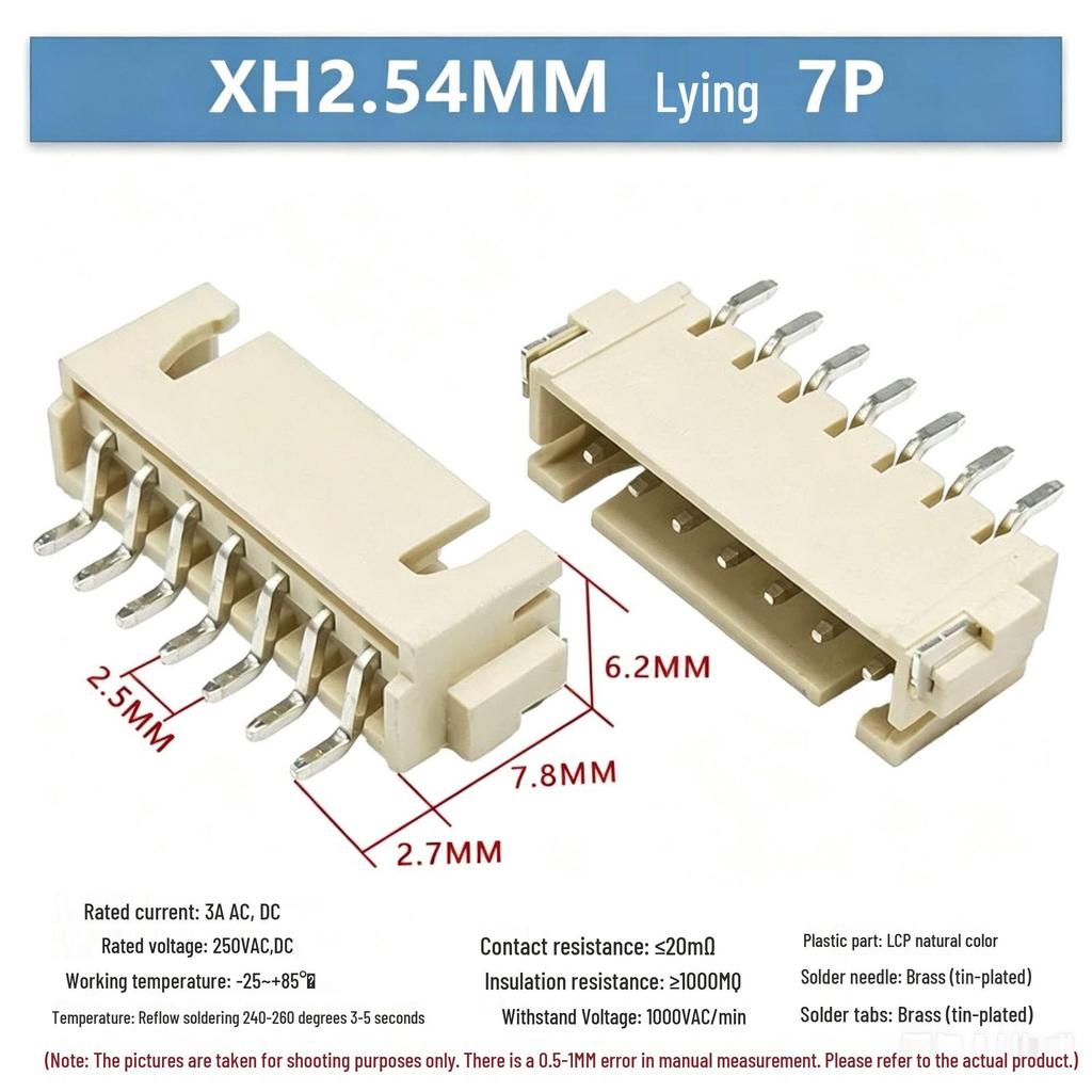 Tape-Packaged XH2.54mm Pitch Horizontal/Vertical SMT Connector Terminal: 2P, 3P, 4P, 5P