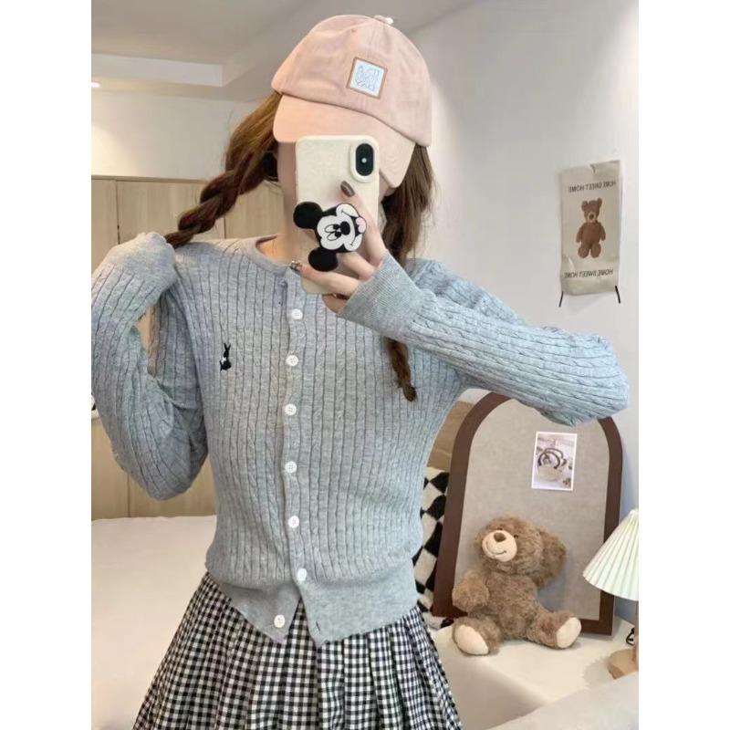 

Темно-синий кардиган короткий вязаный свитер куртка женский осенний небольшой темперамент приталенный свитер универсальный топ с длинным рукавом one size fits all серый