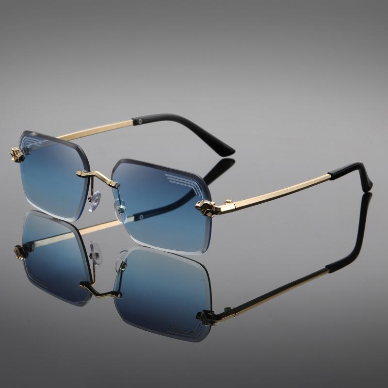 Personalized Small Frame Square Sunglasses Rimless Retro Marine Sunglasses Fashionable Female Driver