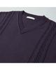 WORTHWHILE MOVEMENT Reverse Seam Cable Vest (Dark Purple)