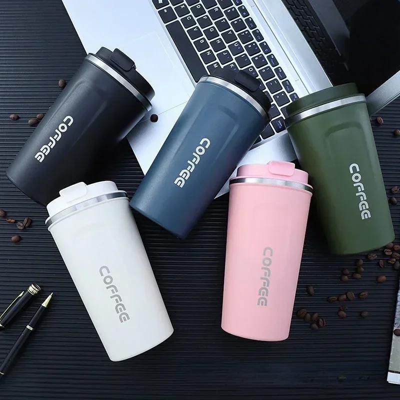 Smart Coffee Tumbler 510ml Stainless Steel Thermos Cup with Portable Rope Intelligent Temperature Display Travel Mug
