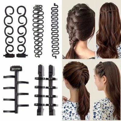 Herramienta de Estilismo Trenza Francesa 5 Estilos Trenzador de Peinado DIY Perezoso Herramientas Mágicas Trenzador Espina de Pescado Fácil de Usar Accesorio de Estilismo para Todos los Tipos de Cabello