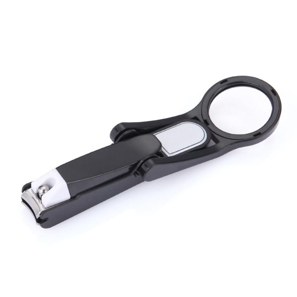 

Захист від бризок Машинка для стрижки нігтів на ногах і руках Багатофункціональні манікюрні кусачки з нержавіючої сталі чорний