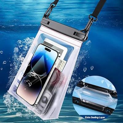 Large Waterproof Swimming Storage Phone Bag Universal Crossbody Beach Sufring Boating Clear Waterproof Pouch For