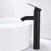 TLXT Black Tall Stainless Steel Waterfall Basin Faucet