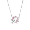 Mai Xiang Happiness Mai Ear Wreath Bird Necklace ins Wind Fashion Versatile Pink Zircon Clavicle Chain