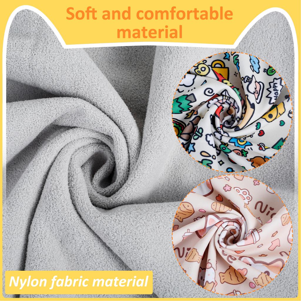 2Pcs Cat Restraint Wrap Nylon Self-Adherent Cat Grooming Wrap With Cartoon Print Anti Escape Anti Scratch Cat Nail Cutting Wrap