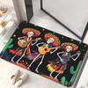 VIKAMA Day of The Dead Doormat Mariachi Skeleton Guitar Cactus Non?Slip Floor Mat Indoor Outdoor Festival Entrance Home Decor