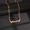 Atoztide Personalized Custom Name Necklace for Women Oil Flower Link Chain Stainless Steel Letter Fashion Pendant Jewelry Gift