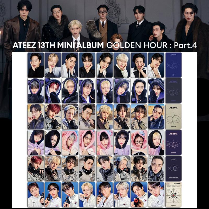 ATEEZ Mini 13th Album Card GOLDEN HOUR Part.4 Makestar HD Photo Printing Hongjoong Seonghwa San Wooyoung Fans Cosplay Postcards