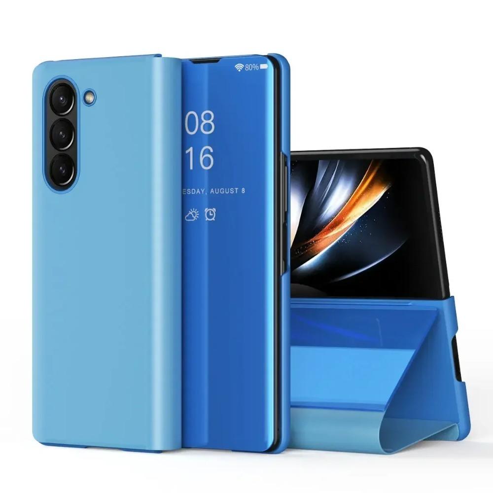 Špičkové kožené flipové pouzdro pro Samsung Galaxy Z Fold 7 6 5 4 3 5G Pokovené zrcátko Smart View Business Ochranný kryt proti pádu