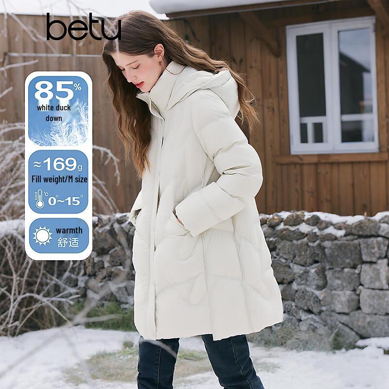 

BETU Women s Puffy Cocoon Mid-Length Down Jacket M