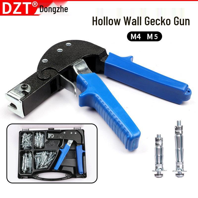 

72-Piece Rivet Gun & Hollow Wall Anchor Set for M4M5 Plasterboard & Wood Board 9118a (Single gun)