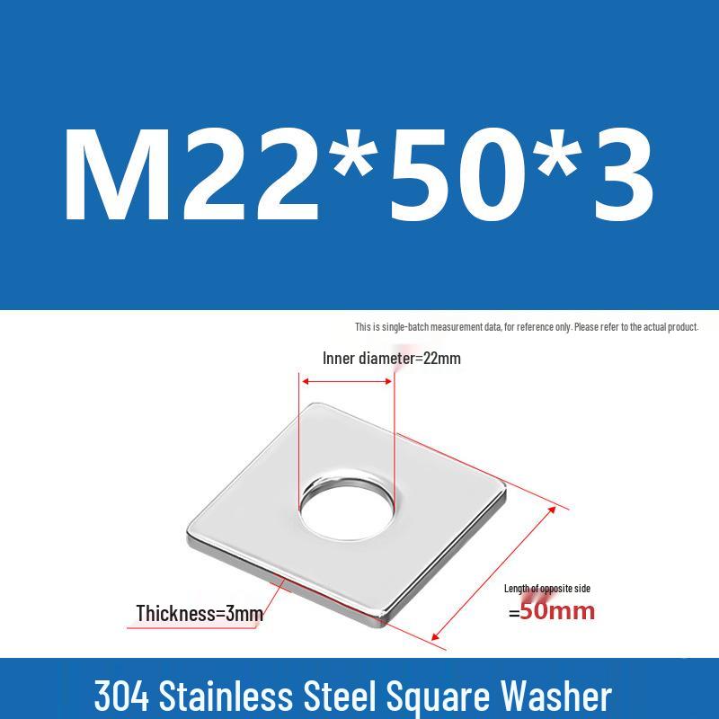 304 Stainless Steel Thickened Square Washer for Curtain Wall (M4-M16)