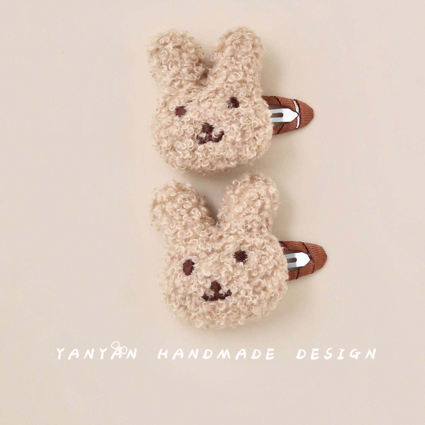 Children s Warm Rabbit Plush Hair Clip - Cute Autumn/Winter Hair Accessory for Girls A group