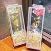 Luminous Flashing Gold Preserved Rose Bouquet – Creative Qixi Souvenir