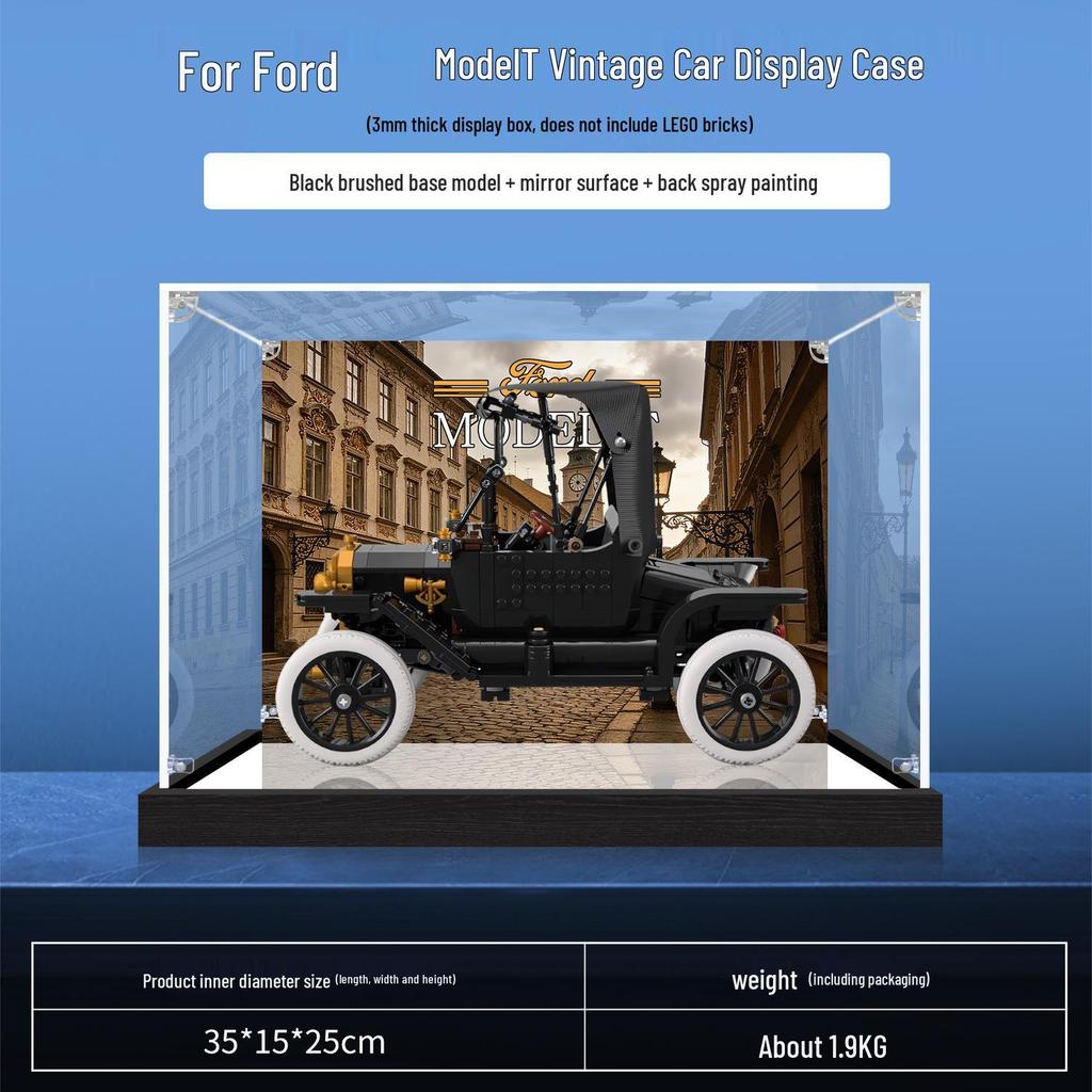 Compatible LEGO 11376 Ford T1 Vintage Car ICONS Display Case Acrylic Box