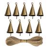 Handmade Witch Bells with Hemp Rope Christmas Tree Ornaments Door Hanging Decorations Unique Crafted Bell for Festive Atmosphere