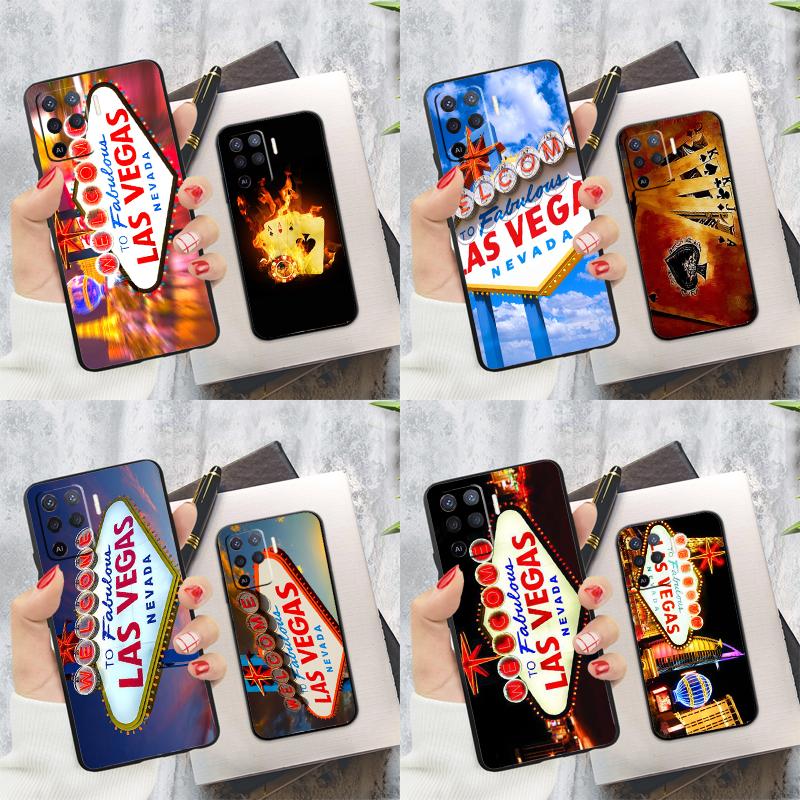LAS VEGAS POKER CARDS Cover For Oppo A78 A98 A74 A54 A94 A15 A16 A17 A52 A72 A76 A96 A53 A57S A58 A5 A9 Phone Case