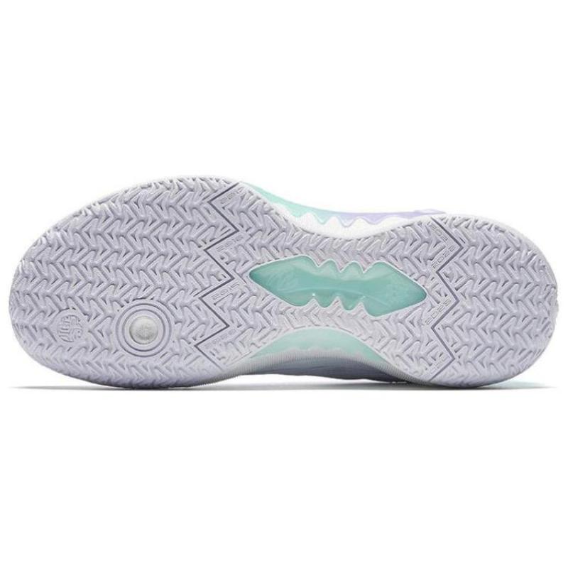 Anta Frenzy 5team Cushioning Anti-Slip Wear-Resistant Breathability Low-Top Basketball Shoes Men's White Purple Green Sneakers 112421606S-6