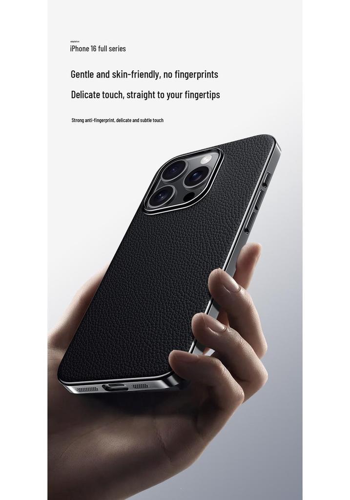 Metal Lensli ve Kaplamalı Yüksek Kalite Koruyucu Kılıf ile iPhone 15 için Apple 16Pro Max Orijinal Deri Telefon Kılıfı